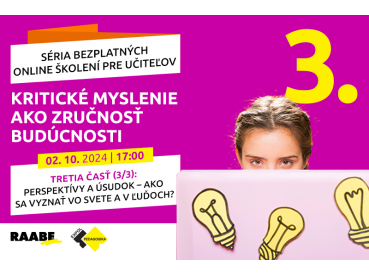 Kritické myslenie ako zručnosť budúcnosti  | 02.10.2024