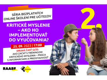 Ako začať s tréningom kritického myslenia – práca s informáciami a predstavivosť | 25.09.2023